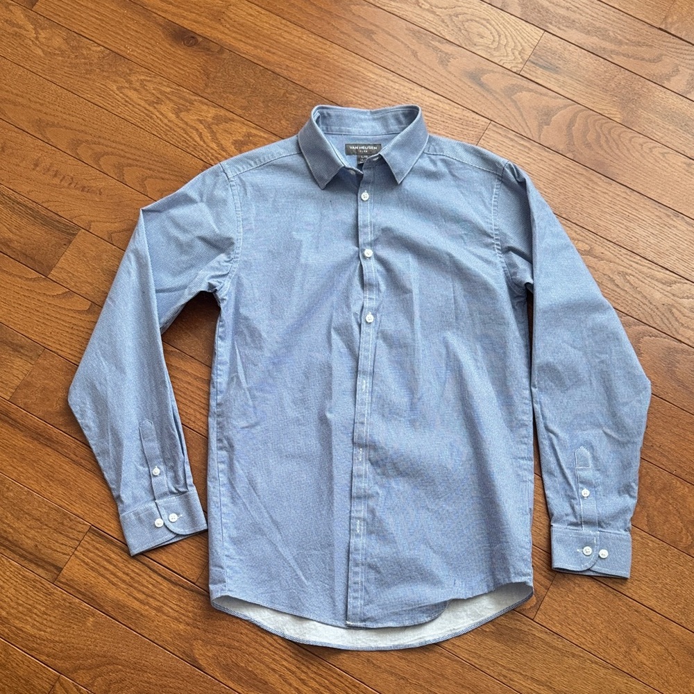 Van Heusen Blue Button Down Shirt Classic Style